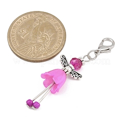 6 pendentif décoratif en alliage et verre en forme d'ange&nbsp;HJEW-JM04208-02
