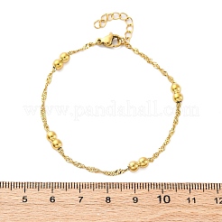 Bracciali a catena in corda di acciaio inossidabile 304 per donna&nbsp;BJEW-C094-03G