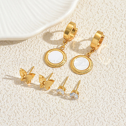 3 Paar Ohrring-Sets aus Edelstahl mit flachen&nbsp;IX5704