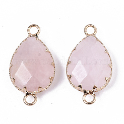Connecteurs de liens en quartz rose naturel&nbsp;G-T131-09I