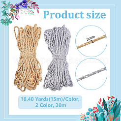 30m 2 colori corda intrecciata in poliestere a 3 strati&nbsp;OCOR-ME0001-88