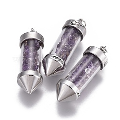 Améthyste naturelle gros pendentifs pointus&nbsp;G-E516-B03-1