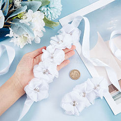 Ceintures de chaîne de taille en polyester et bandeaux avec imitation perle&nbsp;DIY-WH0308-150A