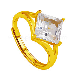 Verstellbare Fingerringe aus Messing mit Zirkonia-Pavé&nbsp;WGDAB37-01