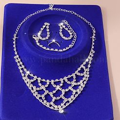 Legierung strass armbänder & ohrringe & halsketten & ringe sets für frauen&nbsp;FS-WGE054E-01