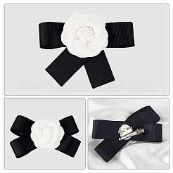 4 spilla da bavero con papillon in poliestere a forma di camelia&nbsp;JEWB-AN0001-03