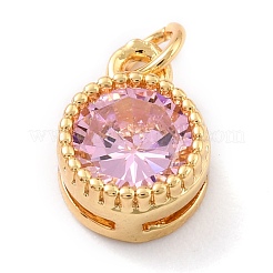 Encantos de circonita cúbica con incrustaciones de latón chapado en oro real de 18k&nbsp;ZIRC-L100-081G-06