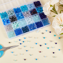 Kit de accesorios para cuentas redondas de vidrio y acrílico craquelado (1200 unidad&nbsp;DIY-PA0001-34A