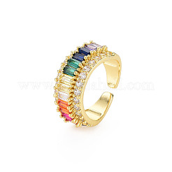 Bagues de manchette en laiton micro pavé de zircone cubique pour femmes&nbsp;RJEW-T016-39G-01
