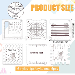 1 set di righelli per maglieria in acrilico&nbsp;DIY-BC0012-73