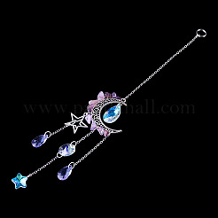 Adornos colgantes de aleación de luna y estrella&nbsp;HJEW-TADJ0024