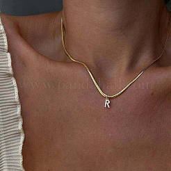 Colliers pendentifs initiaux en laiton micro pavé de zircone cubique transparente&nbsp;FS-WGC46E8-18