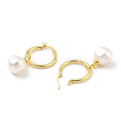 Pendientes de aro con perlas de plástico&nbsp;EJEW-A070-01G
