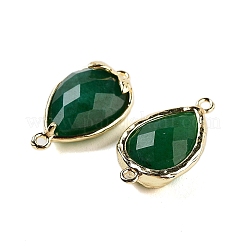 Gefärbte natürliche malaysische Jade facettierte Tropfen-Verbinder-Anhänger&nbsp;G-B081-03G-03