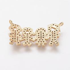 Pendentifs avec zircon cubiques à micro-pavés en laiton&nbsp;ZIRC-G104-06G