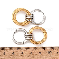 Orecchini a cerchio bicolore in acciaio inossidabile 304&nbsp;LS-EJEW-A136-01D-GP