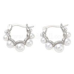 Boucles d'oreilles en laiton de cercle pour les femmes&nbsp;EJEW-A168-14P