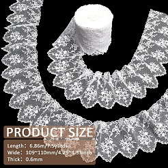 7.5 Yards Blumenmuster Kunstfasern Spitze Stickerei Nähen Besatz&nbsp;DIY-FG0005-08B