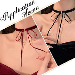 2 Stück 2 Farben Bowknot Samt Choker Halsketten für Frauen&nbsp;NJEW-CY0001-01