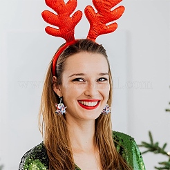 Weihnachtsmann-Ohrhänger aus Acryl&nbsp;EJEW-YWC0001-01