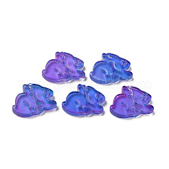 Perle di vetro verniciato a spruzzo trasparente bicolore&nbsp;GLAA-Q092-03-CM