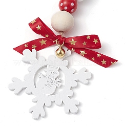 Décorations de pendentif en bois de flocon de neige de Noël&nbsp;X1-HJEW-TA00301
