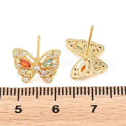 Boucles d'oreilles en laiton avec micro pavé de zircons cubiques pour femmes&nbsp;KK-A305-09G-03