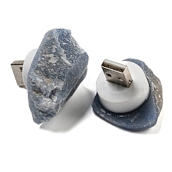 Pepite colorate e riscaldate luce notturna usb in avventurina blu naturale&nbsp;G-Q170-02D