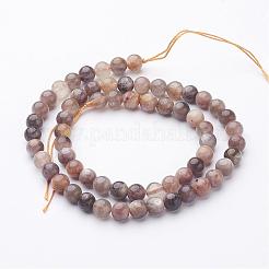 Brins de perles de pierres noires naturelles&nbsp;G-G947-29-6mm