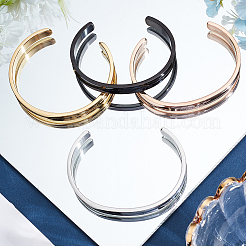 4 brazalete abierto de acero inoxidable de 4 colores&nbsp;BJEW-SC0001-67C