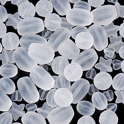 100pcs 5 transparente gefrostete Acrylperlen im Stil&nbsp;FACR-PJ0001-02