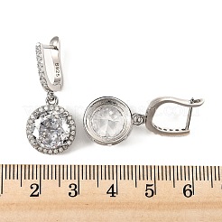 925 baumelnde Creolen aus Sterlingsilber mit Mikropavé-Kubikzirkonia&nbsp;EJEW-F371-01B-01