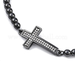 Bracelets en argent avec micro pavé de zircons cubiques en laiton plaqué rack&nbsp;BJEW-P341-04EB