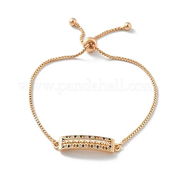 Rechteckige Messing-Armbänder mit Mikropflaster und Zirkonia-Gliedern&nbsp;KK-R217-52G