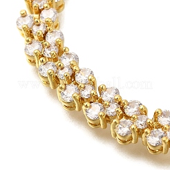 Gestellplattierte Messingarmbänder mit Zirkonia für Frauen&nbsp;BJEW-M008-31G