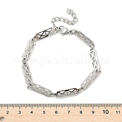Bracciali a maglie rettangolari in acciaio inossidabile 304 per uomo e donna&nbsp;BJEW-D042-31P