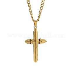Pendentif croix religieuse en acier inoxydable 201&nbsp;WG3DBE3-02