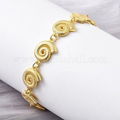 Messing-Muschelgliederarmbänder für Damen&nbsp;BJEW-D317-03G