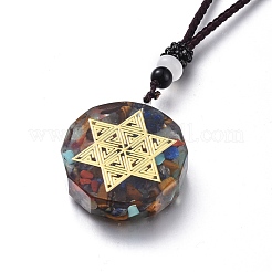 Colliers de chakra orgonite&nbsp;NJEW-P253-C