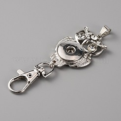 Fabrication de porte-clés en alliage avec strass&nbsp;KEYC-WH0018-58