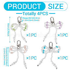 4 pz 4 colori decorazioni pendenti in plastica ABS imitazione perla&nbsp;AJEW-TA0002-28