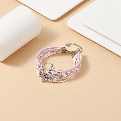 Juego de 4 pulsera multihebra con eslabones infinitos de acero inoxidable 304 y aleación de 4 colores con forma de corazón&nbsp;BJEW-TA00190