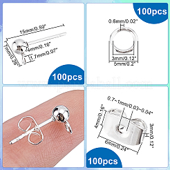 100 pieza de poste para pendientes con bola de acero inoxidable 304&nbsp;FIND-PH0006-65