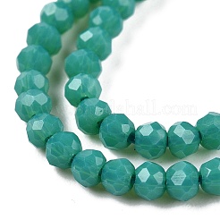 Chapelets de perles en verre opaque de couleur unie&nbsp;EGLA-T021-02C