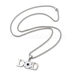 Collane con ciondolo a forma di palla sportiva con catena a scatola in acciaio inossidabile 202 per uomo&nbsp;LS-NJEW-K380-01A-01