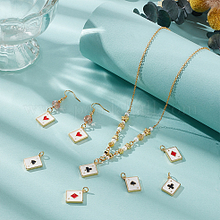8 pièces 4 styles breloques en laiton émaillé&nbsp;KK-BC0015-50