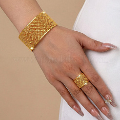 Set di bracciali rigidi e anelli da donna in lega di zinco con filigrana geometrica.&nbsp;WG9AF22-01