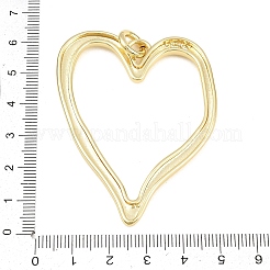 Cuore cremagliera placcatura ottone grandi pendenti&nbsp;KK-Z067-10G