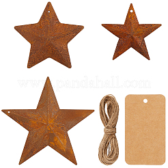 Grands pendentifs en fer rouillé étoilé&nbsp;IFIN-GF0001-10A
