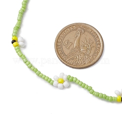 Collane di perline di vetro con fiori&nbsp;NJEW-TA00171